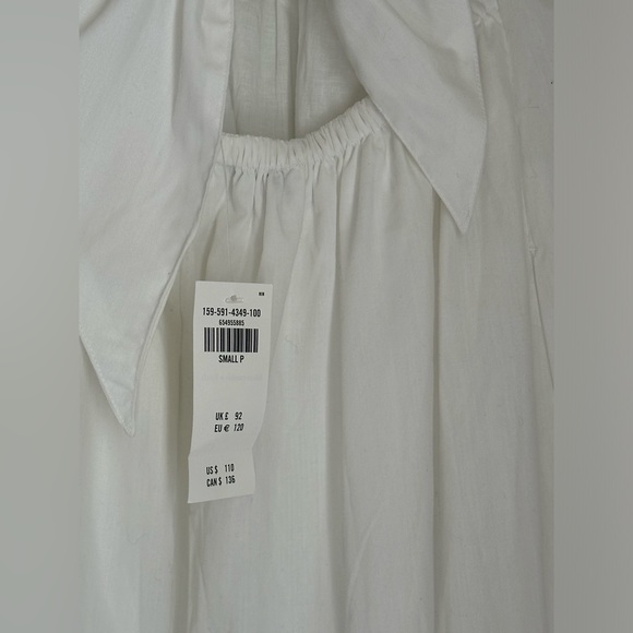 NWT A&F White Tie-Back Midi Dress - Size S Petite - Picture 5 of 5